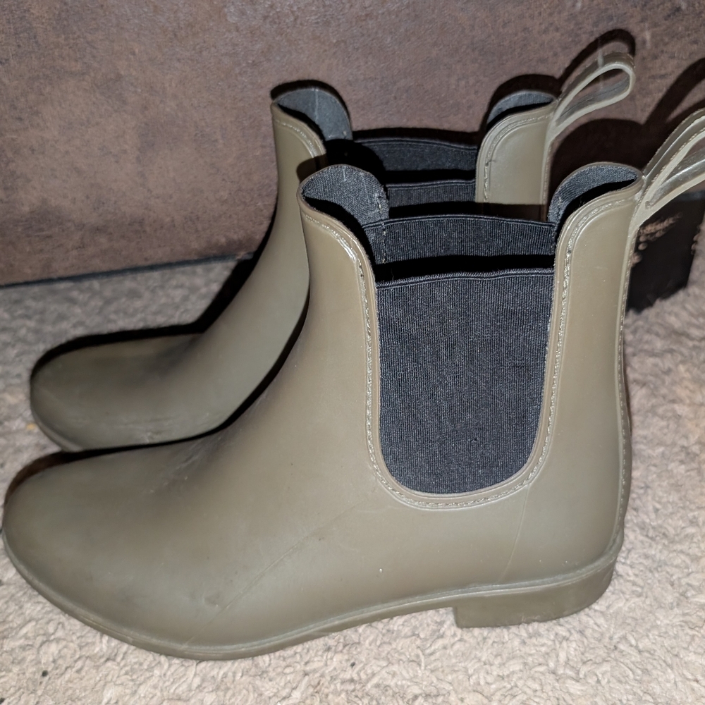 Olive Green Ankle Rain Boots J Crew